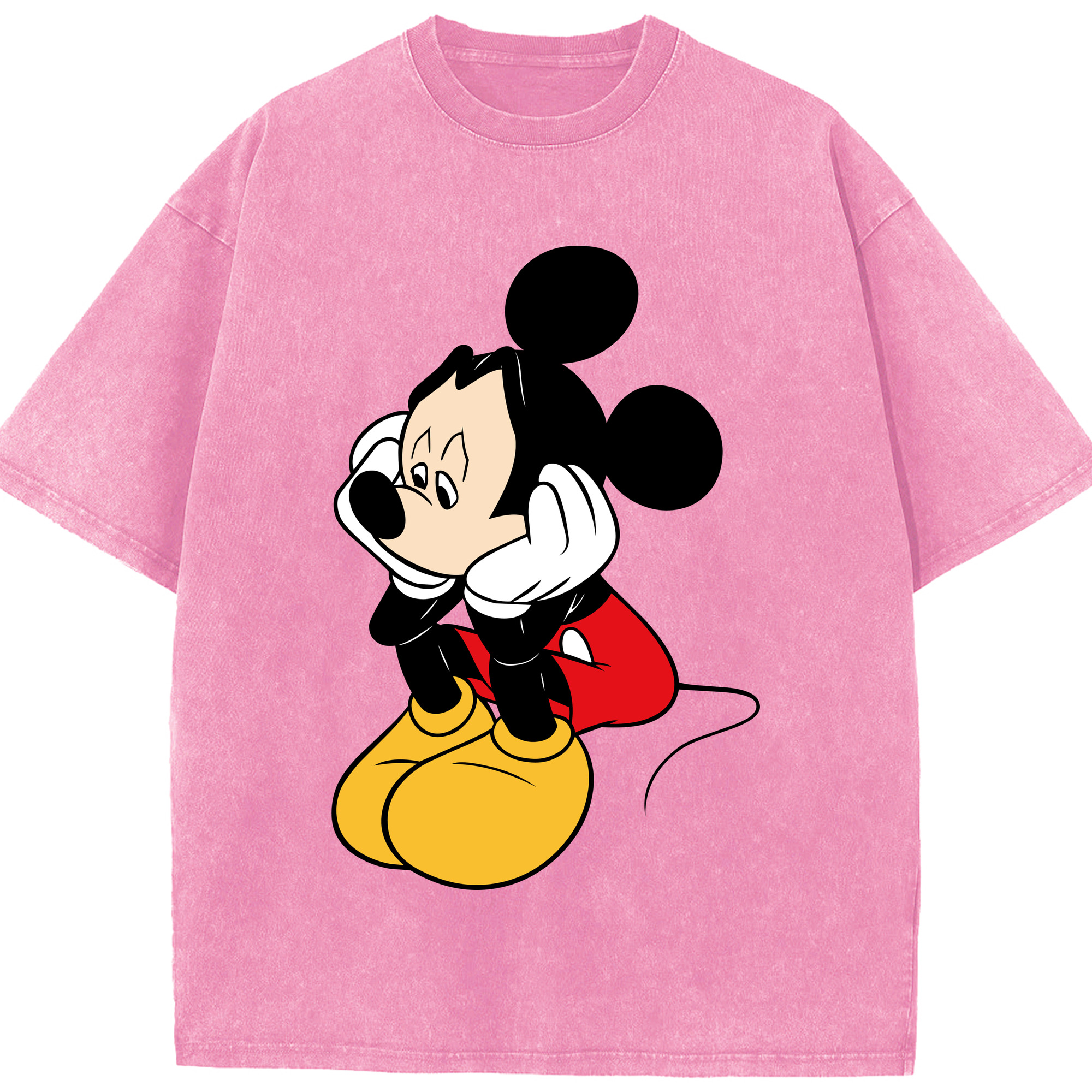 （画像用） ミッキーマウス Mickey Mouse 綿100% ヴィンテージ風 半袖Tシャツ（フロントプリント）